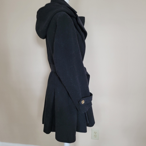 Michael Kors Womens Charcoal Gray Wool Blend Trench Coat Sz 16W - Picture 6 of 13